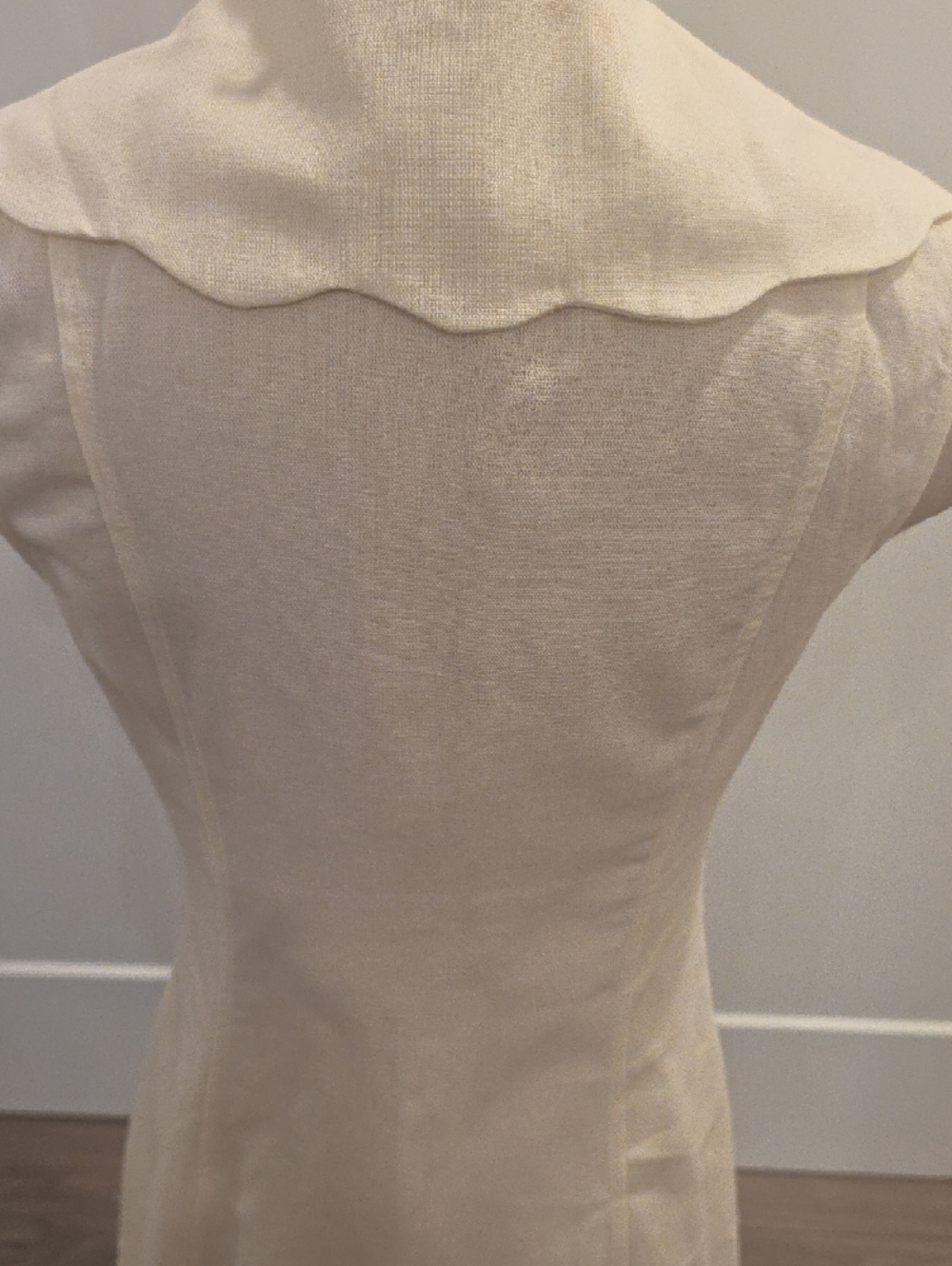 Rachel Parcell White linen blend Ruffle collar Mini Dress size S new with tags - Picture 8 of 12